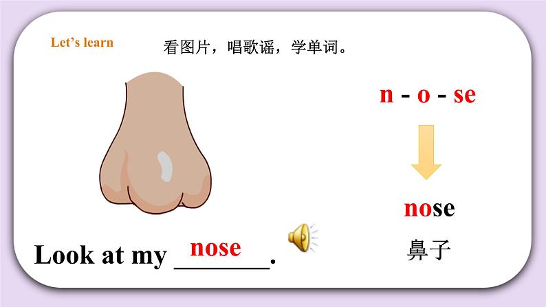 人教版新起点英语一年级上册Unit 2 Face Lesson 1 课件+教案+习题+素材08