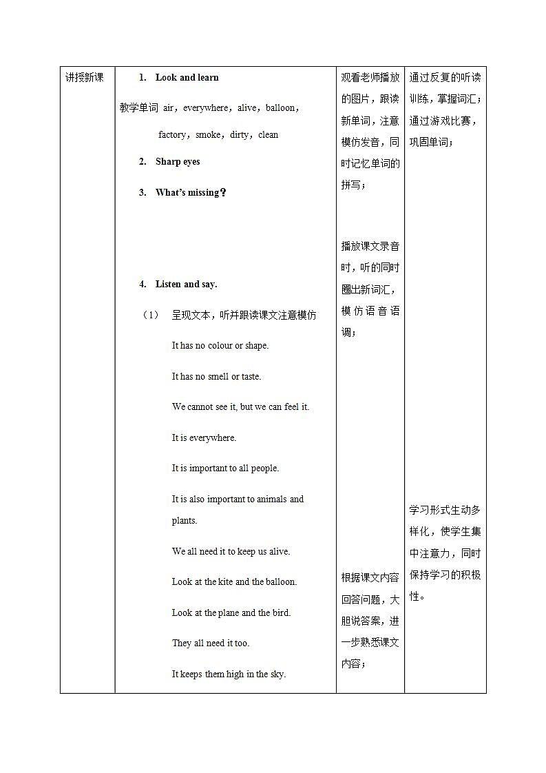 新版-牛津上海版六年级上册     Unit 10 Air 第一课时 课件+教案+练习02