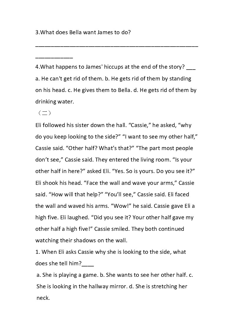 小升初阅读专项训练（试题）通用版英语六年级下册第2页