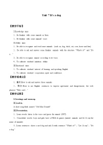 湘少版三年级上册Unit 7 it's a dog教案