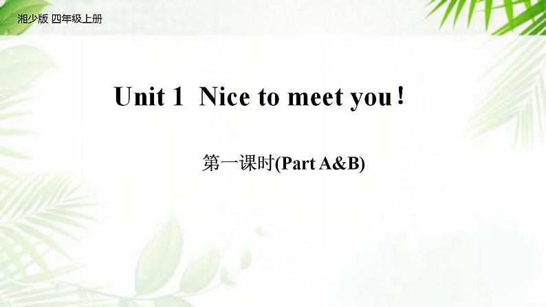 湘少版英语四年级上Unit 1 Nice to meet you!   课件401