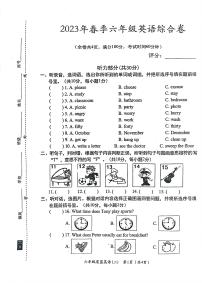 广东省汕尾市陆丰市兴文小学2022-2023学年六年级下学期期末英语试题