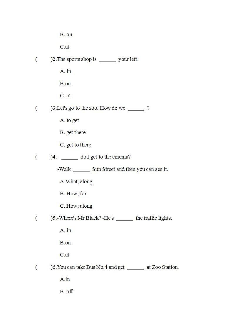 Unit 3 Asking the way 第1课时 Story time（同步练）译林版（三起）英语五年级下册02
