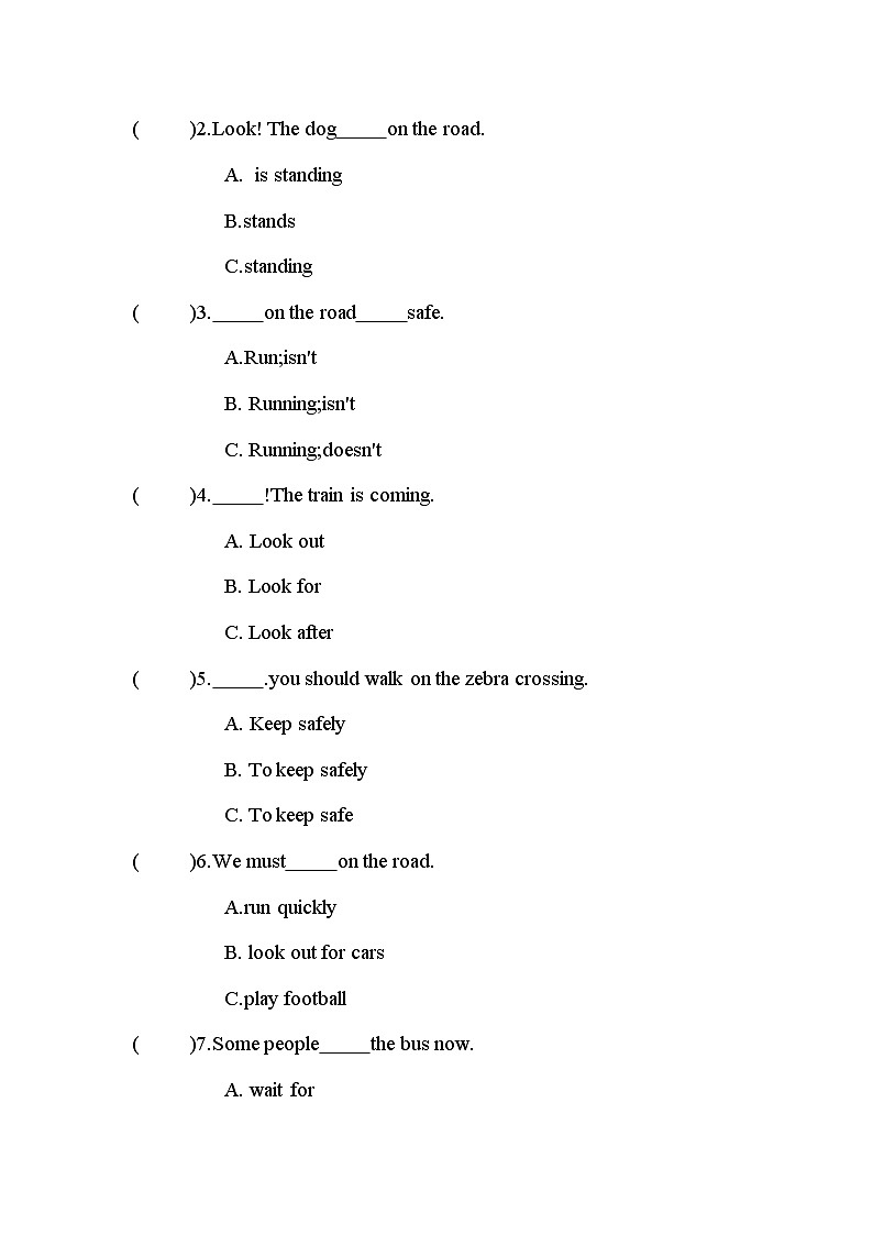 Unit 4 Road safety 第4课时 Checkout time ~Ticking time（同步练）译林版（三起）英语六年级下册02
