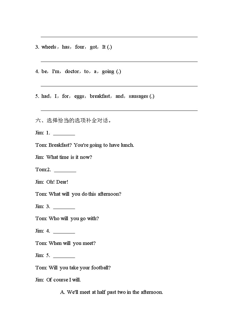 Review Module Unit 2（单元卷）外研版（三起）英语五年级下册03