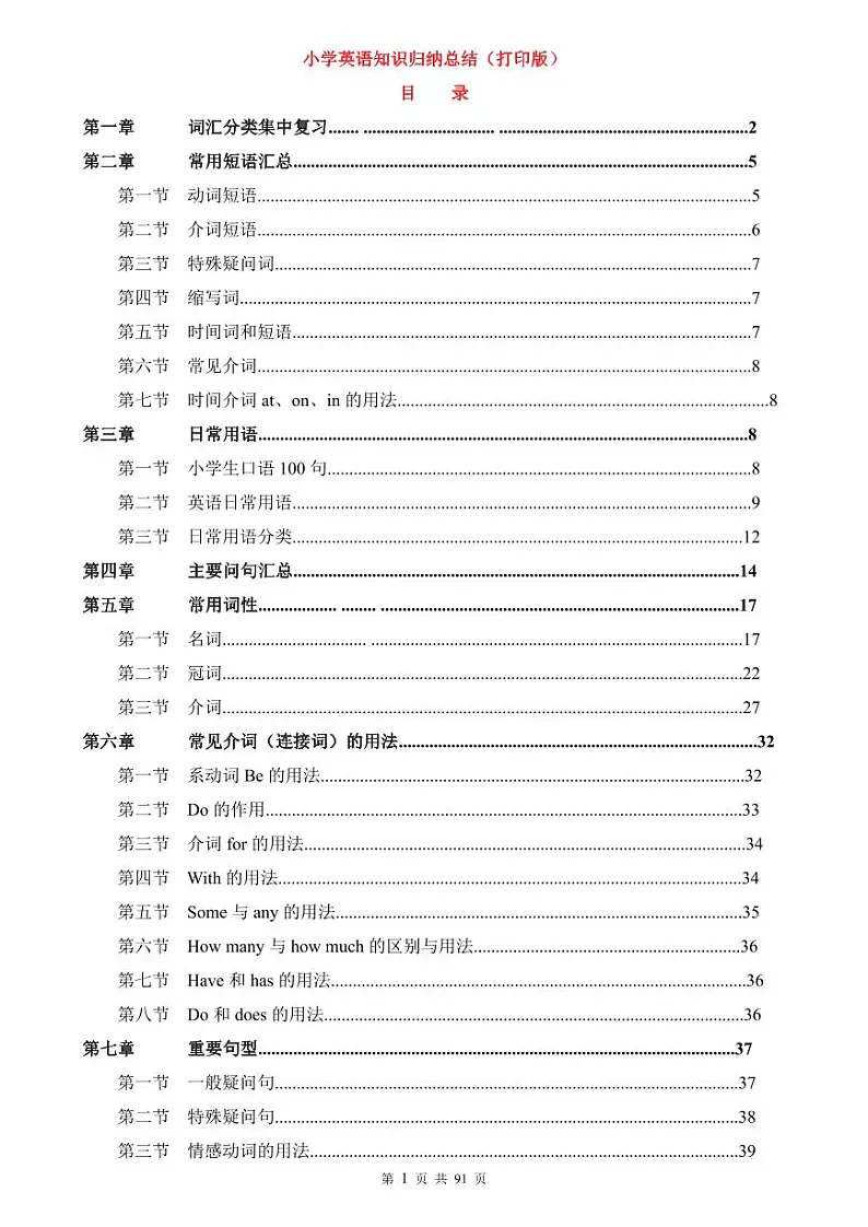 6年级小学英语知识点归纳汇总(超详)