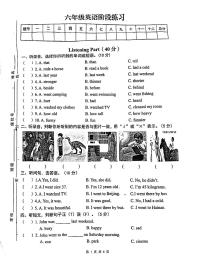 安徽省芜湖市无为市2022-2023学年六年级下学期4月期中英语试题