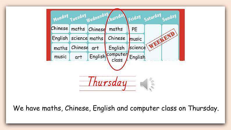 人教PEP版英语五年级上册Unit 2 My week PartA 第二课时 课件+素材08