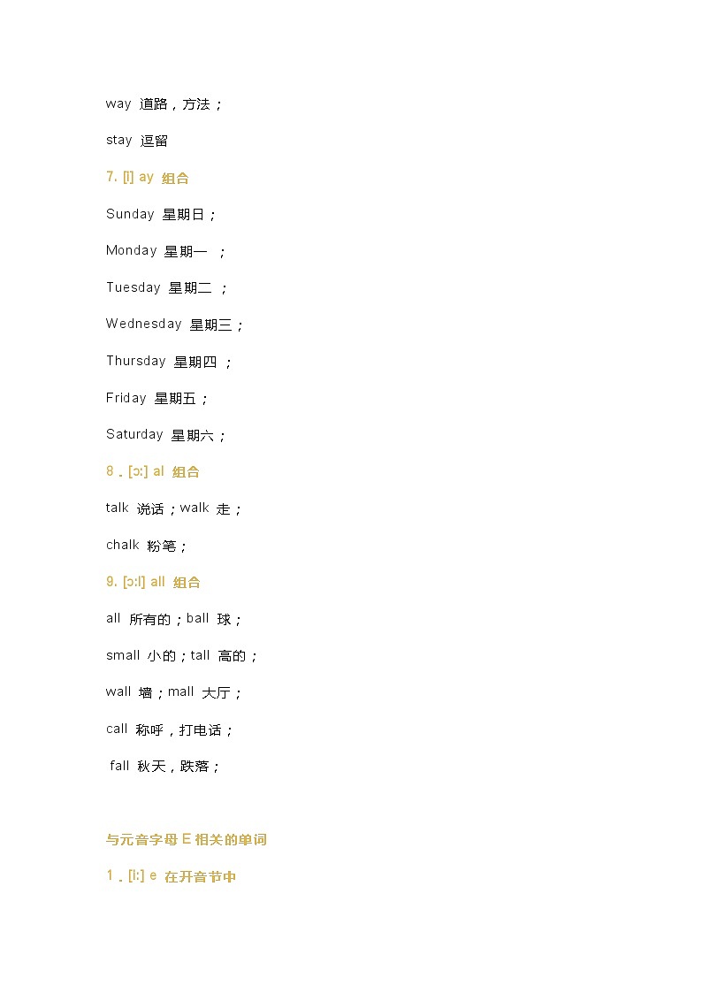 小学英语7类常用字母或字母组合发音规律汇总第3页