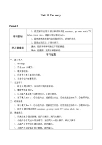 湘少版五年级上册Unit 11 I'm sorry.学案