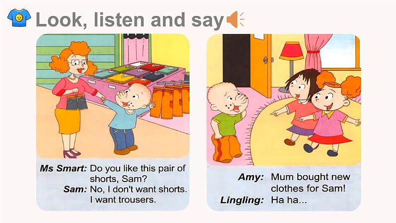 Module 4 Unit 1 Mum bought a new T-shirt for me（课件+素材）外研版（三起）英语五年级上册06