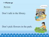 湖南少年兒童出版社小學(xué)英語三年級起點(diǎn)五年級下冊 Unit 4 Don't talk here   課件2