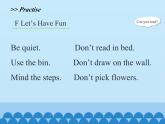 湖南少年兒童出版社小學(xué)英語三年級起點(diǎn)五年級下冊 Unit 4 Don't talk here   課件3