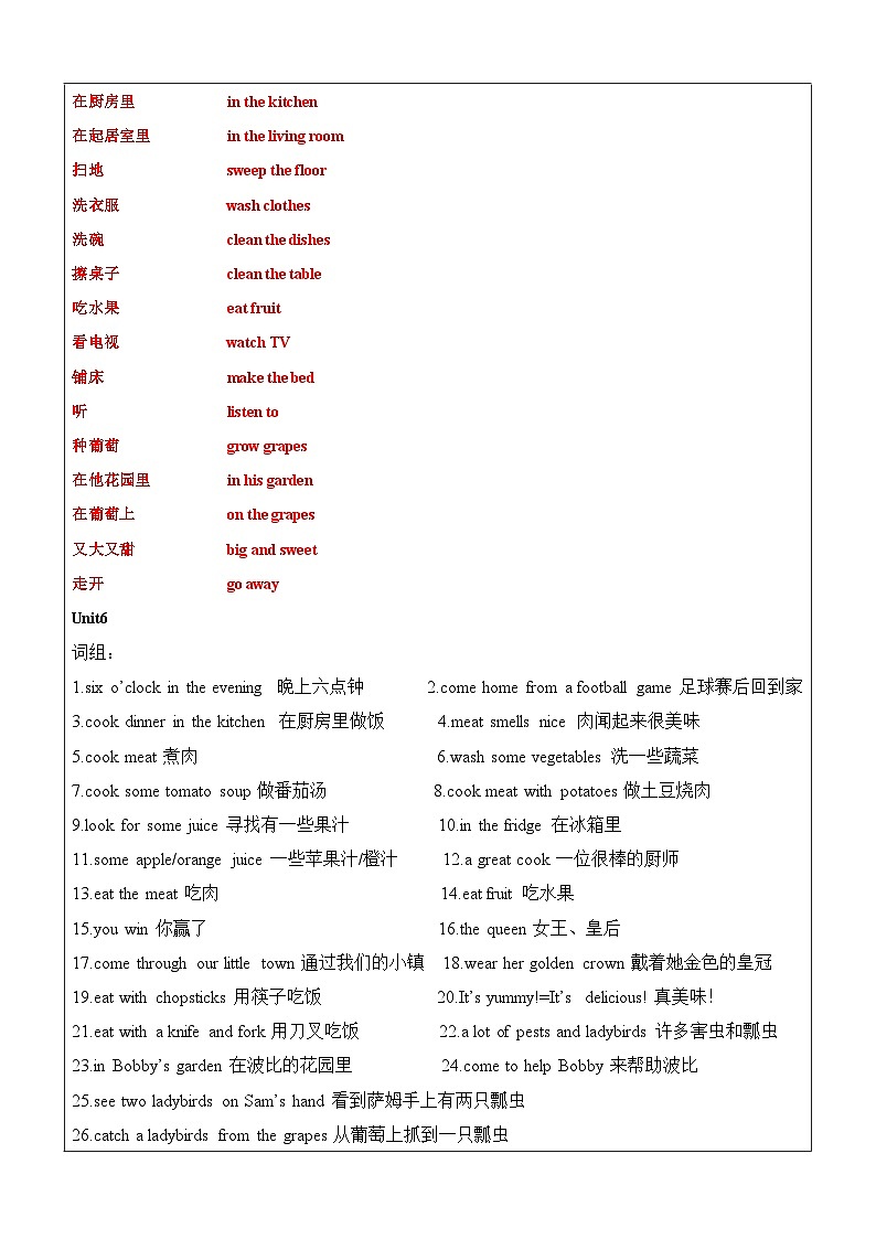 【暑假提升】牛津译林版英语五升六暑期讲义-第3讲：5B U5-6复习讲学案03