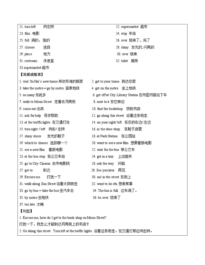 【暑假提升】牛津译林版英语五升六暑期讲义-第4讲：5B U3-U4复习巩固讲学案03