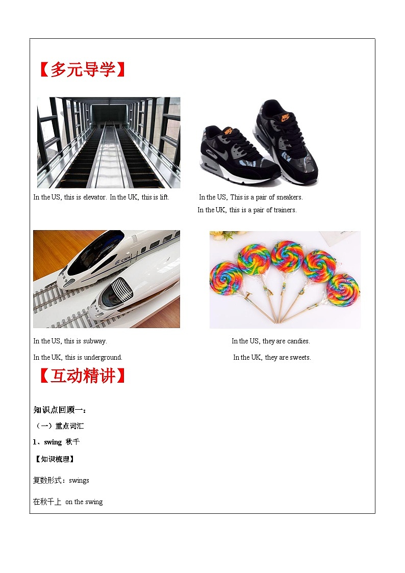 【暑假提升】牛津译林版英语四升五暑期讲义-第16讲：5A U2知识梳理（下）讲学案02