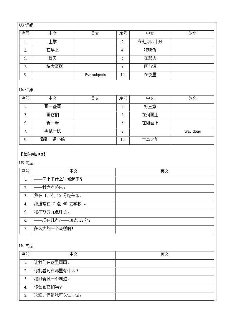 【暑假提升】牛津译林版英语四升五暑期讲义-第2讲：4B unit3-unit4复习讲学案03