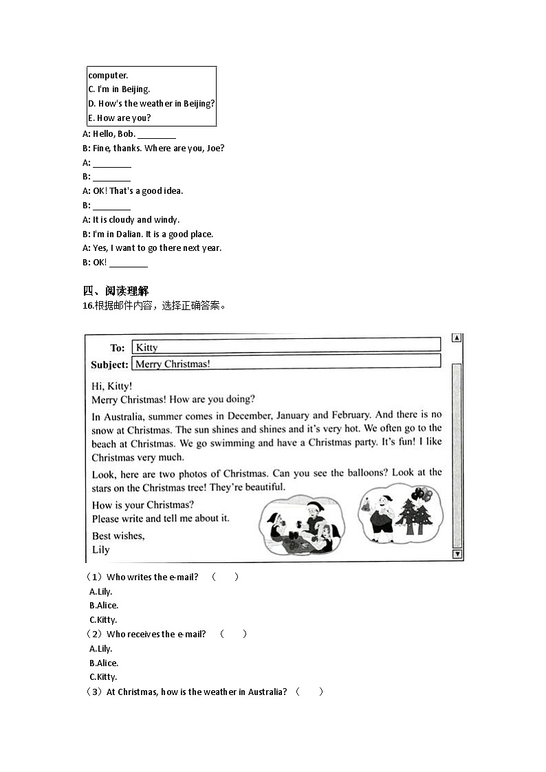 Unit9 A friend in Australia-小学英语沪教牛津版（六三制一起）四年级下册同步练习（含答案）02