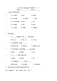 英语二年级下册Unit 7 Summer精品课时练习