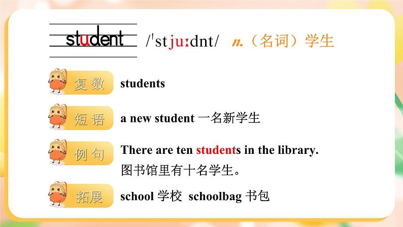 Unit 2  A new student 单元单词讲解 （课件+素材）译林版（三起）英语五年级上册02