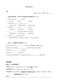 期末语法总复习（试题）教科版（广州）英语四年级上册