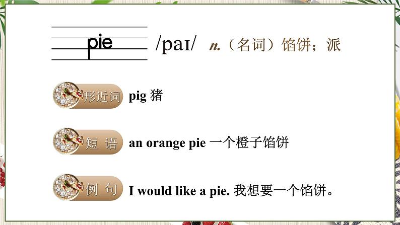 Unit 7 Would you like a pie 单元重点单词讲解 （课件+素材）译林版（三起）英语三年级上册03