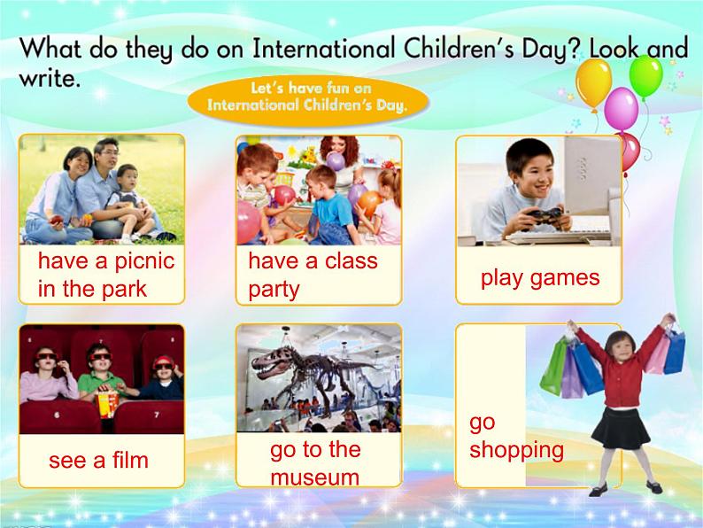 湖南少年儿童出版社小学英语三年级起点六年级下册 Unit 8 International Children's Day  课件607