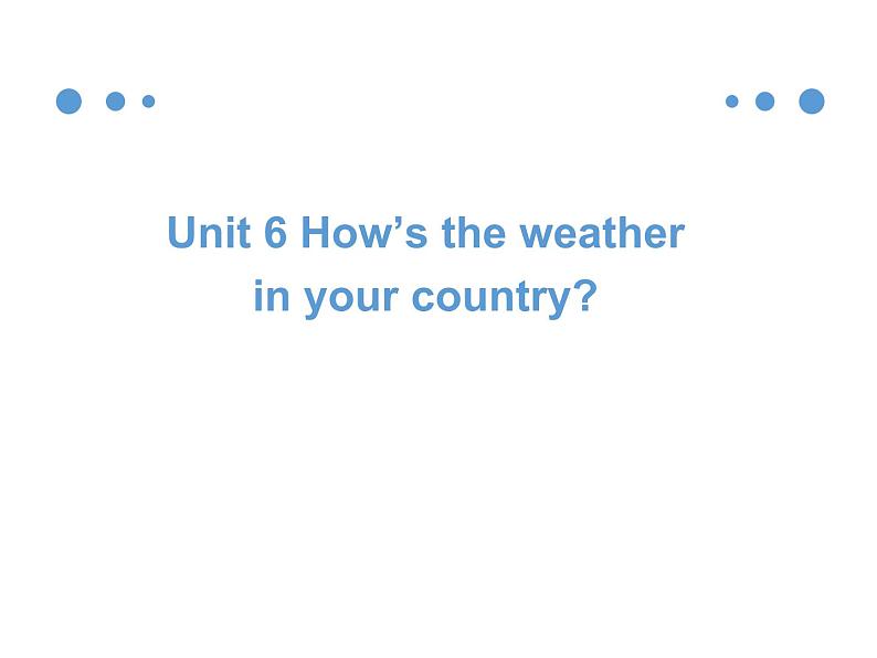 教育科学出版社小学英语五年级下册（EEC) Unit 6  How 'S The Weather In Your Country？    课件1第1页