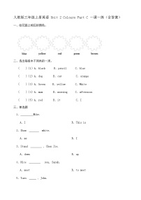 小学英语人教版 (PEP)三年级上册Unit 2  Colours Part C精品精练