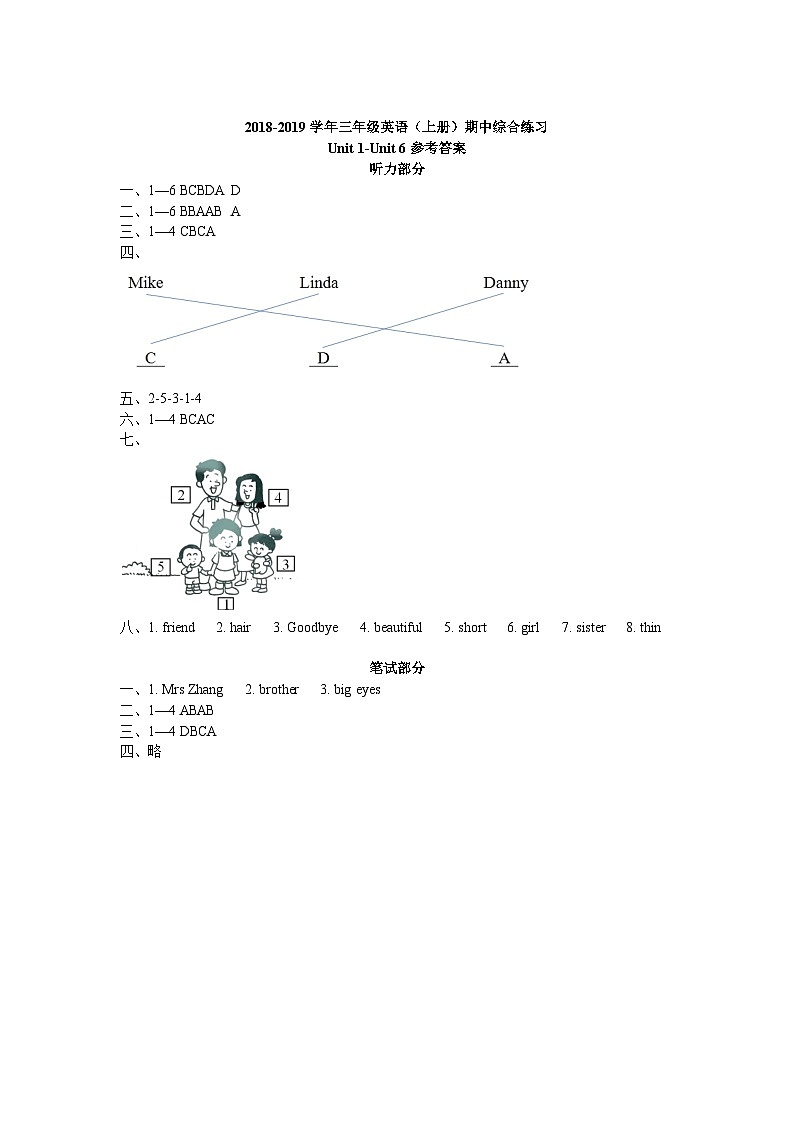 沪教牛津版（五四制）英语三年级上册期中检测卷5（含答案、听力）01