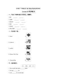 三年级上册Lesson 2精品同步训练题