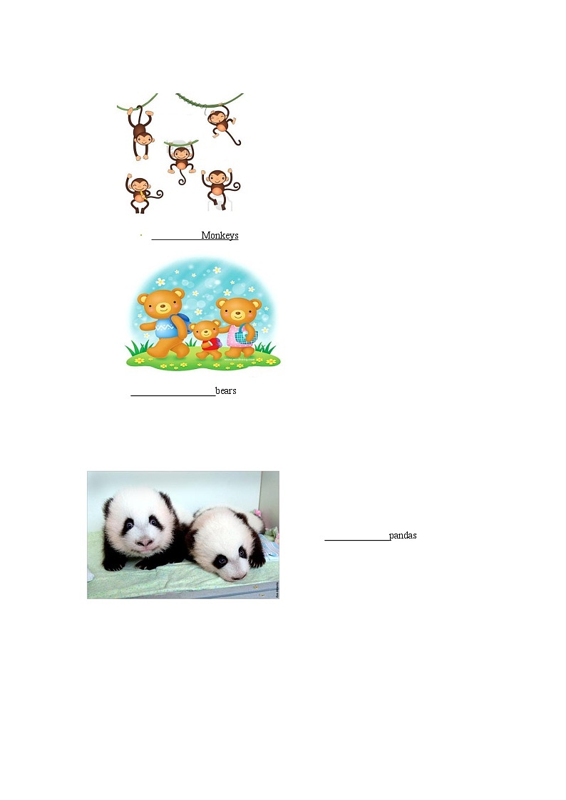 陕旅版英语三年级上册：Unit 7 Are These Bears？ Part A 同步练习（含答案）02