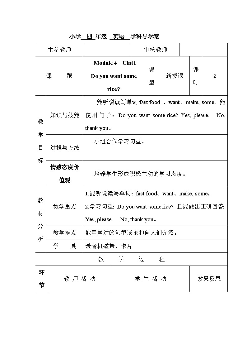 Module 4 Unit 1  四英上外研[课件+教案+导学案]01