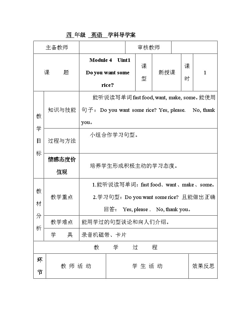 Module 4 Unit 1  四英上外研[课件+教案+导学案]01