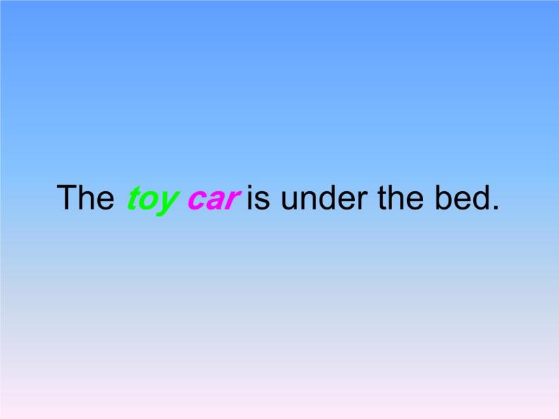 外研版（一年级起点）小学一年级英语下册 Module 2 Unit 2  The toy car is under the bed.    课件01