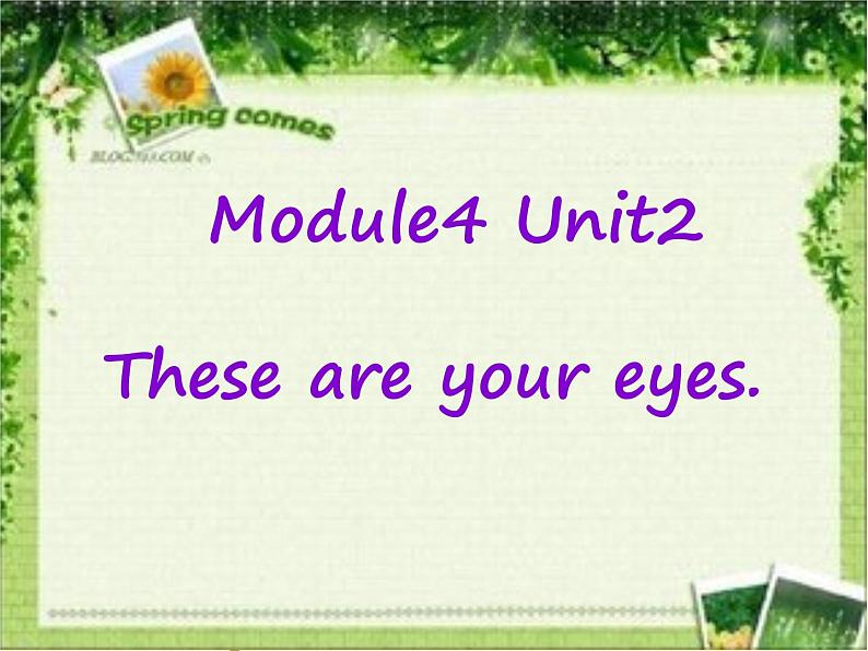 外研版（一年级起点）小学一年级英语下册 Module 4 Unit 2  These are your legs.   课件01