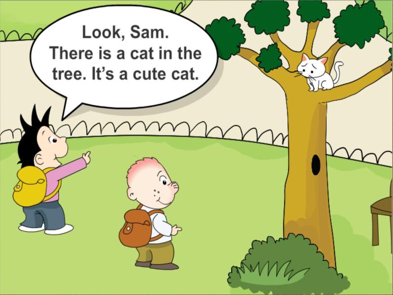 外研版（一年级起点）小学一年级英语下册 Module 7  Unit 1 There is a cat in the tree.   课件507