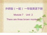 外研版（一年级起点）小学一年级英语下册 Module 7  Unit 2 There are three brown monkeys.   课件1