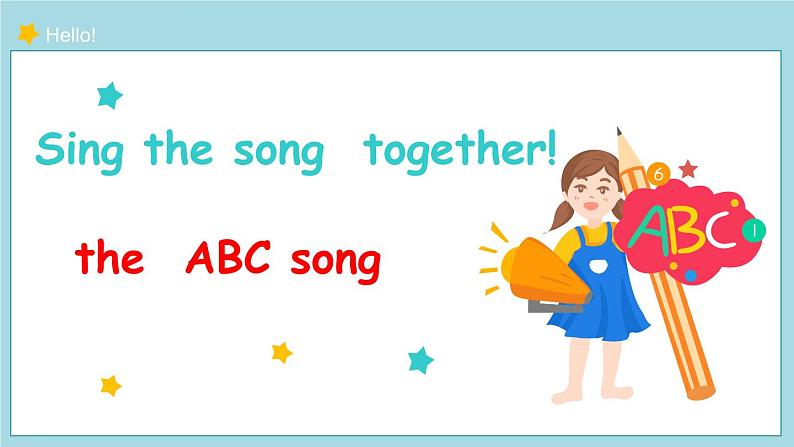 外研版（一年级起点）小学二年级英语上册 Module 1  Unit 1  I like the ABC song.  课件06