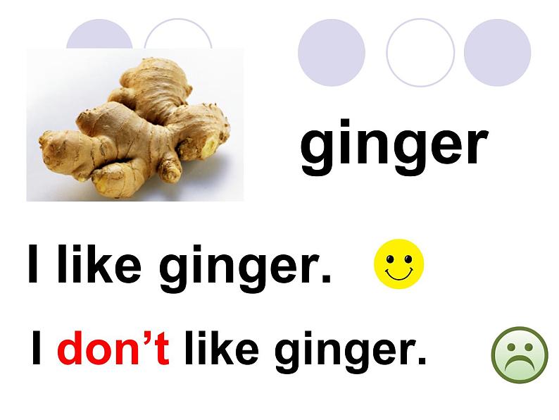 外研版（一年级起点）小学二年级英语上册 Module 2  Unit 2  I don’t like ginger.   课件05