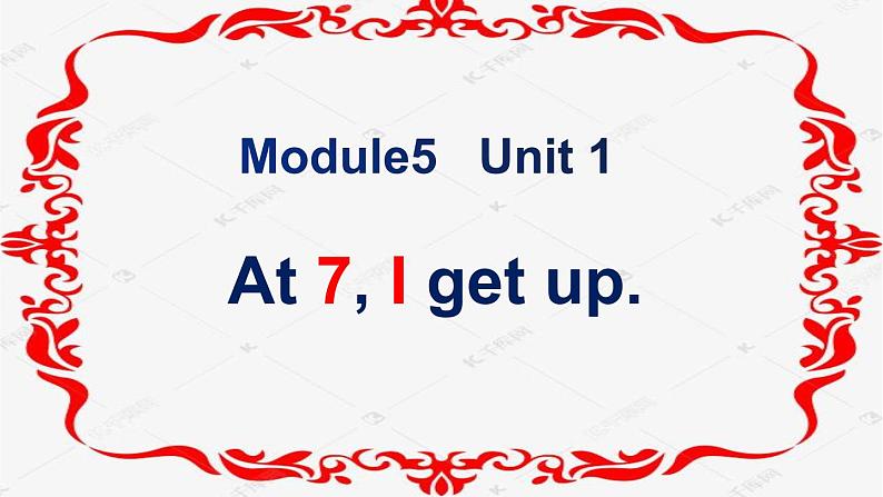 外研版（一年级起点）小学二年级英语上册 Module 5  Unit 1 At7，I get up.   课件1第1页