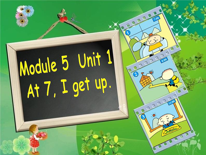 外研版（一年级起点）小学二年级英语上册 Module 5  Unit 1 At7，I get up.   课件301