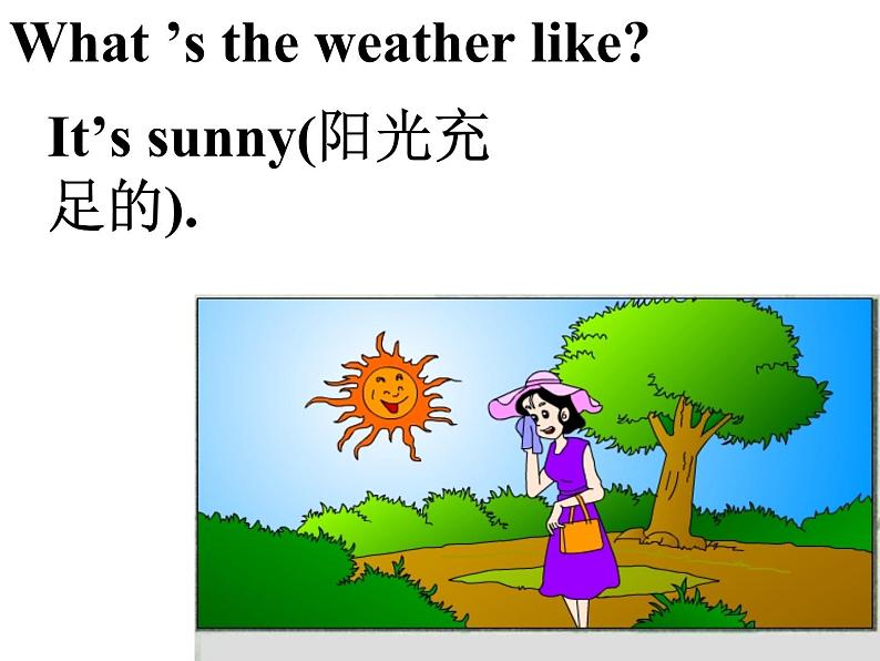 外研版（一年级起点）小学二年级英语下册 Module 1  Unit 1 What 's the weather like  课件1第4页