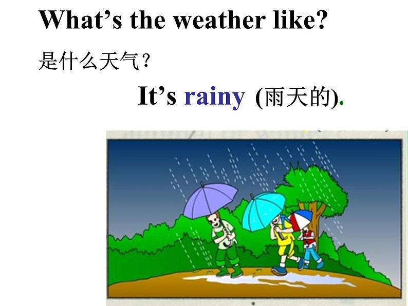 外研版（一年级起点）小学二年级英语下册 Module 1  Unit 1 What 's the weather like  课件1第6页