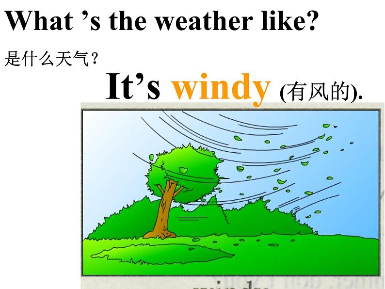 外研版（一年级起点）小学二年级英语下册 Module 1  Unit 1 What 's the weather like  课件1第8页