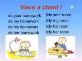 外研版（一年級起點）小學(xué)二年級英語下冊 Module 3  Unit 1  Sam isn't tidying his room     課件4
