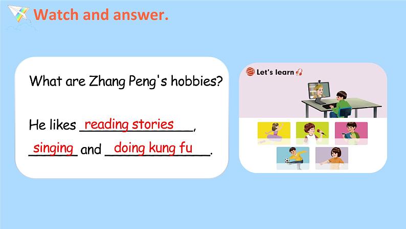 Unit 4 I have a pen pal  第1课时 A Let's learn & Do a survey PEP六英上[课件+教案]08