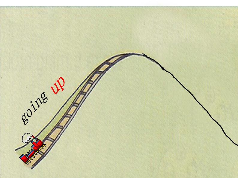 外研版（一年级起点）小学二年级英语下册 Module 8  Unit 1   The train is going up a hill.   课件第5页