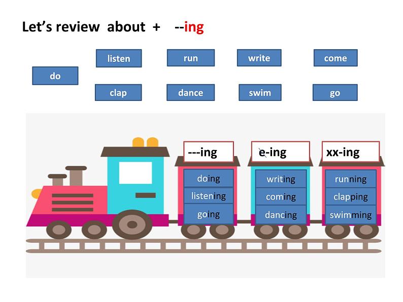 外研版（一年级起点）小学二年级英语下册 Module 8  Unit 1   The train is going up a hill.   课件203