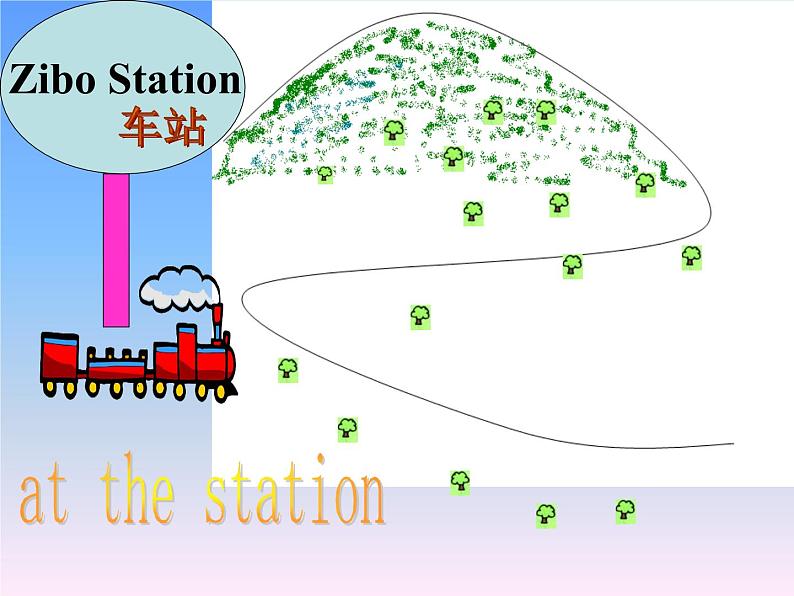 外研版（一年级起点）小学二年级英语下册 Module 8  Unit 1   The train is going up a hill.   课件903